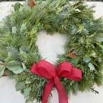 Evergreen wreath with bow